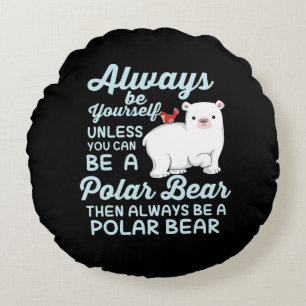 Cojín Redondo El Hielo Cubierto Lleva Un Oso Polar