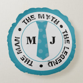 Cojín Redondo El hombre el mito la leyenda nombre personalizado