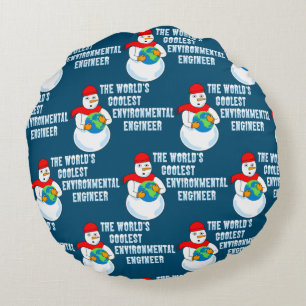 Cojín Redondo El Ingeniero Ambiental más Coolest Round Pillow