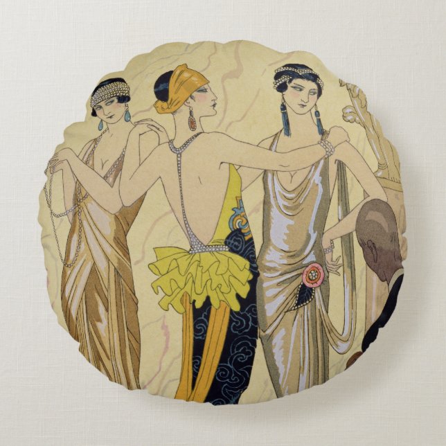 Cojín Redondo El juicio de París, 1920-30 (impresión del (Anverso)