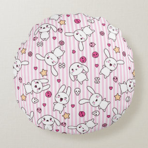 Cojín Redondo el kawaii raya el modelo