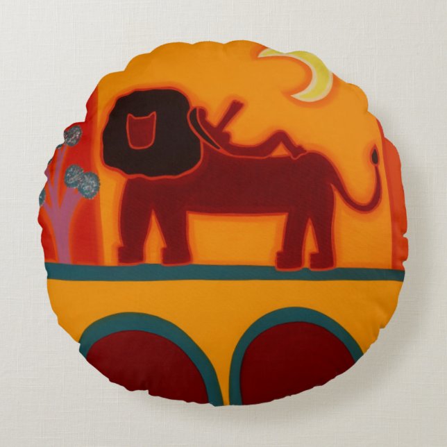 Cojín Redondo El león de Fulham Broadway 2008 (Anverso)