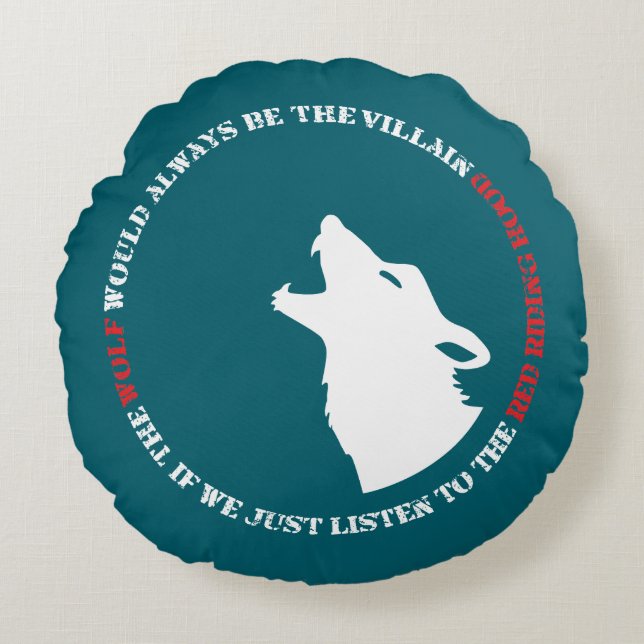 Cojín Redondo El lobo siempre sería el villano (Anverso)