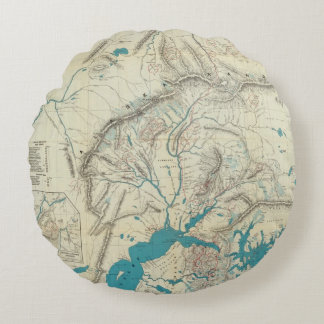 Cojín Redondo El mapa de Sleem de Alaska central