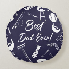 Cojín Redondo El mejor día de la marina azul