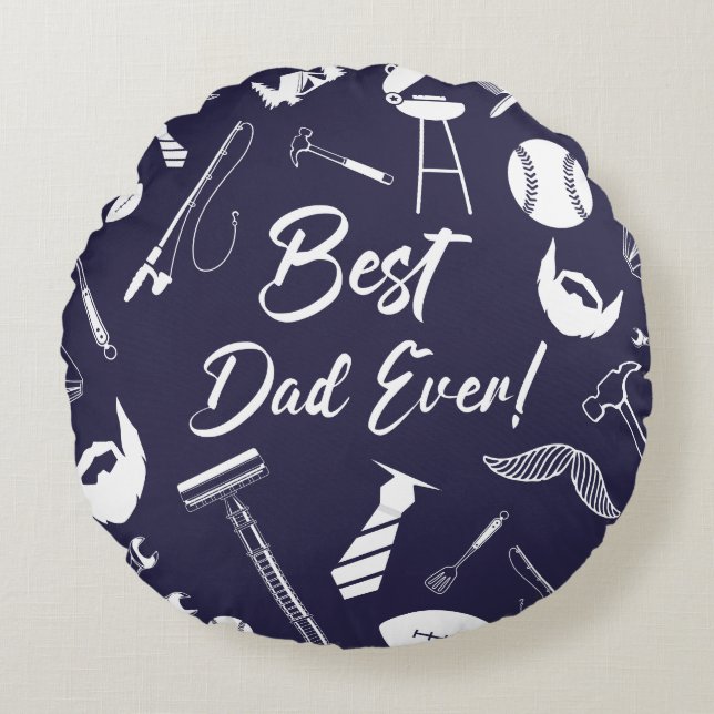 Cojín Redondo El mejor día de la marina azul (Anverso)