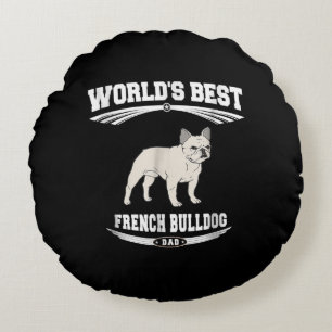 Cojín Redondo El mejor dueño del perro Bulldog francés del mundo