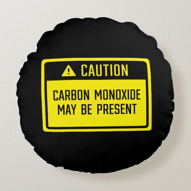 Cojín Redondo El monóxido de carbono puede estar presente Rótulo (Anverso)