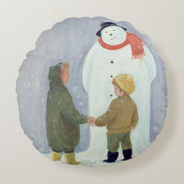 Cojín Redondo El muñeco de nieve (Anverso)