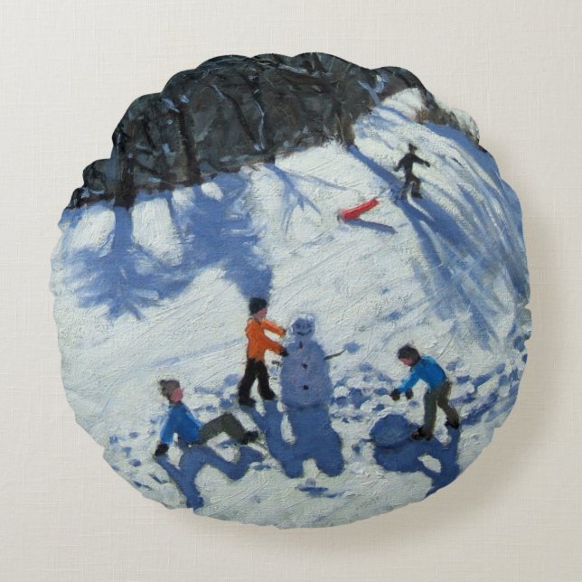 Cojín Redondo El muñeco de nieve 2 (Anverso)