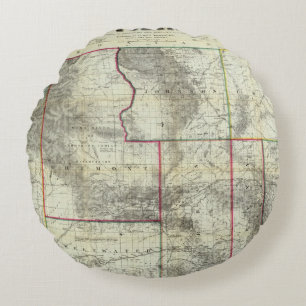 Cojín Redondo El nuevo mapa de Holt, Wyoming