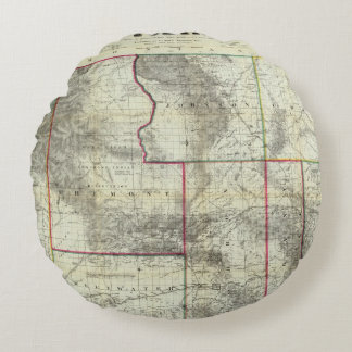 Cojín Redondo El nuevo mapa de Holt, Wyoming