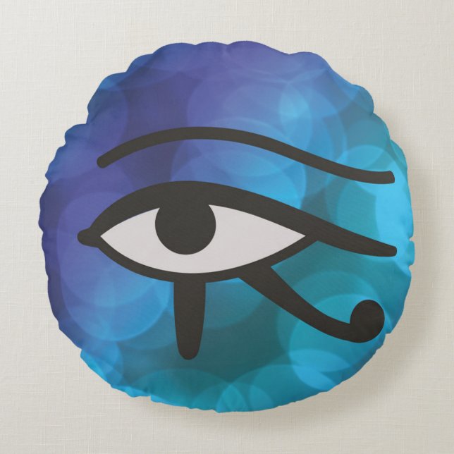 Cojín Redondo El Ojo de Horus. (Anverso)