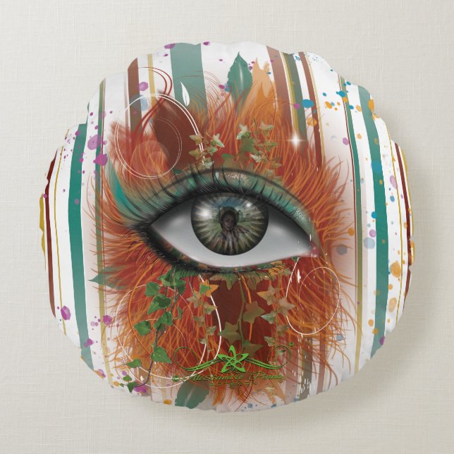 Cojín Redondo El ojo de Nikole (Anverso)