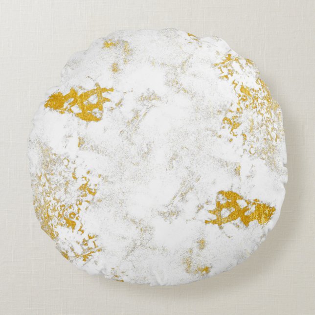 Cojín Redondo El oro estriba la textura. Elemento de diseño de t (Anverso)