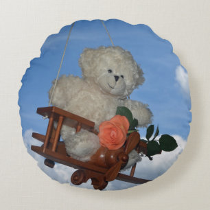 Cojín Redondo El oso de peluche volador