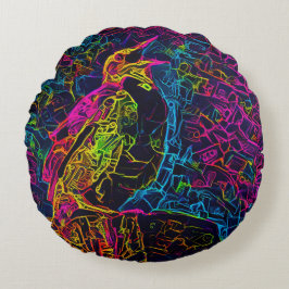 Cojín Redondo El pájaro solitario 3