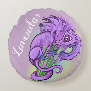 Cojín Redondo el pequeño jardín de hierbas Dragon Lavendar