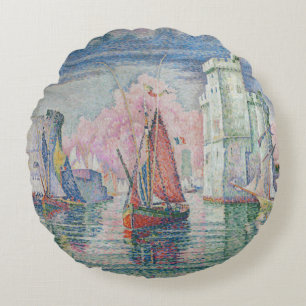Cojín Redondo El pino Bonaventure, pintura al óleo, Paul Signac