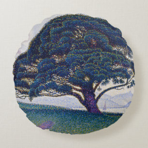 Cojín Redondo El pino Bonaventure, pintura al óleo, Paul Signac