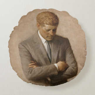 Cojín Redondo El presidente estadounidense John Kennedy Retrato 