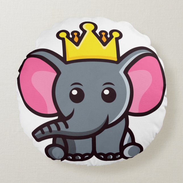 Cojín Redondo El rey elefante (Anverso)