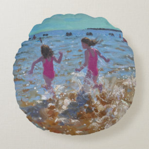 Cojín Redondo El salpicar en el mar Clacton. 2014