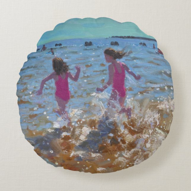 Cojín Redondo El salpicar en el mar Clacton. 2014 (Anverso)