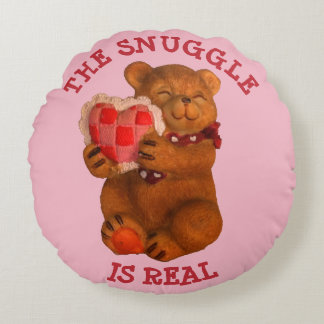 Cojín Redondo El Snuggle del oso de peluche es real