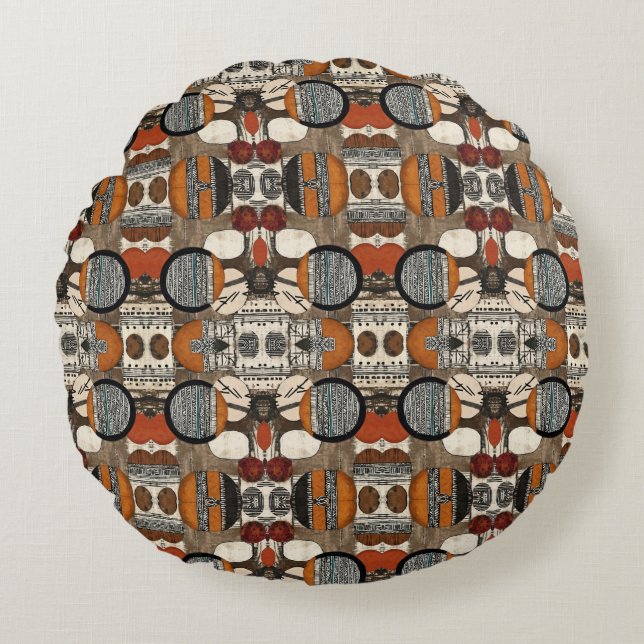 Cojín Redondo El sofisticado Caribe africano de lujo (Anverso)