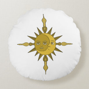 Cojín Redondo El sol y la luna