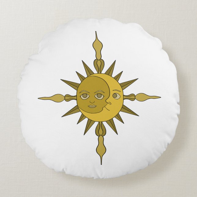 Cojín Redondo El sol y la luna (Anverso)