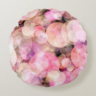 Cojín Redondo El telón de fondo de las burbujas amarillas pálida