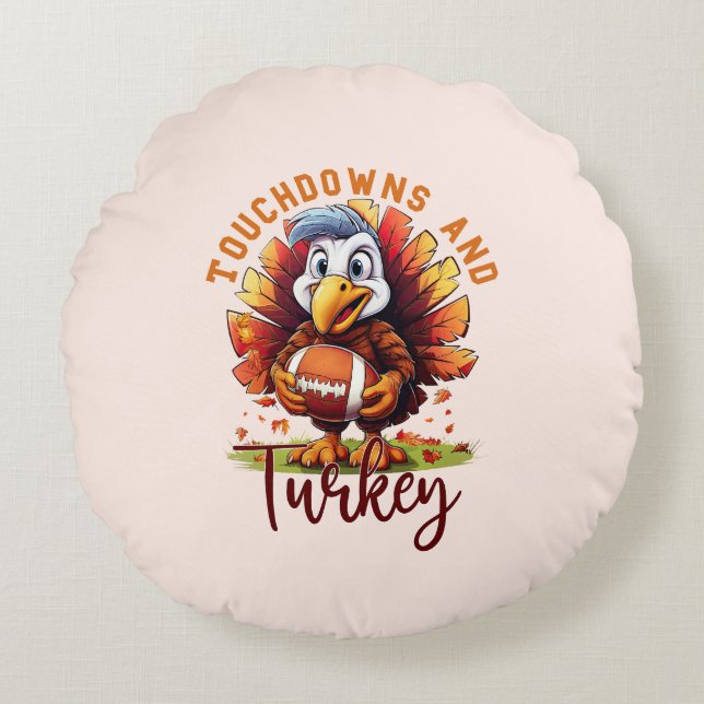 Cojín Redondo El toque de queda y el día de Acción de Gracias en (Anverso)
