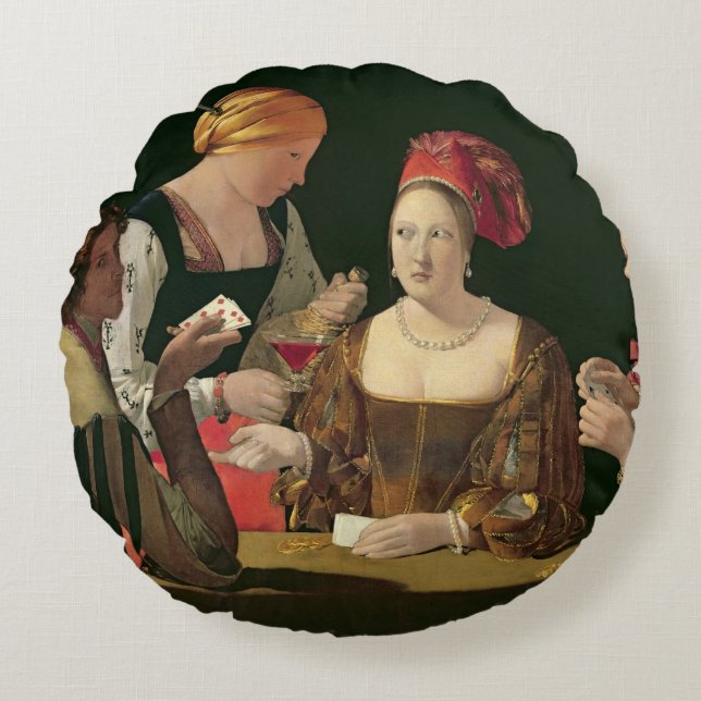 Cojín Redondo El tramposo con el as de diamantes (Anverso)