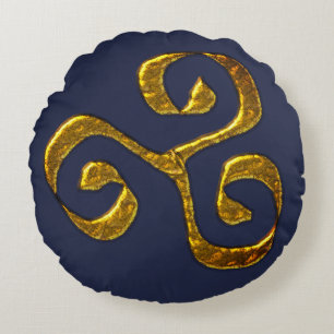 Cojín Redondo El triskele, antiguo símbolo de la cultura celta