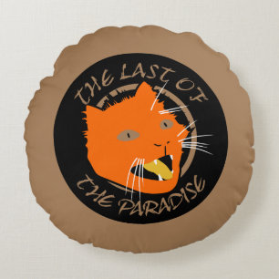 Cojín Redondo El último gato de los colores planos del paraíso