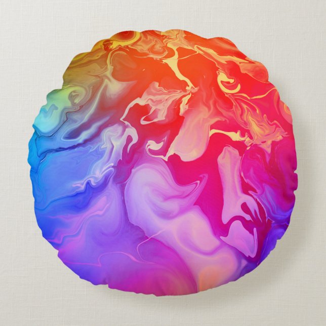 Cojín Redondo Electric Spectrum in Motion (Anverso)