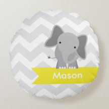 Elefante amarillo gris personalizado de Chevron