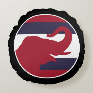 Cojín Redondo Elefante asiático Bandera nacional tailandesa