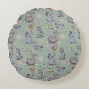 Cojín Redondo "Elefante elefante y polka Hen"