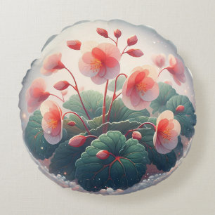Cojín Redondo Elegance Begonia Flowers