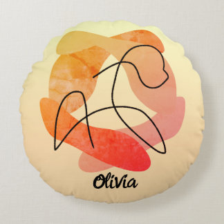 Cojín Redondo Elegancia personalizada y esencia de un caballo li