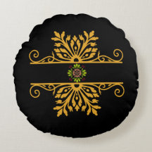 Elegant Golden Floral Ornament Baroque Style