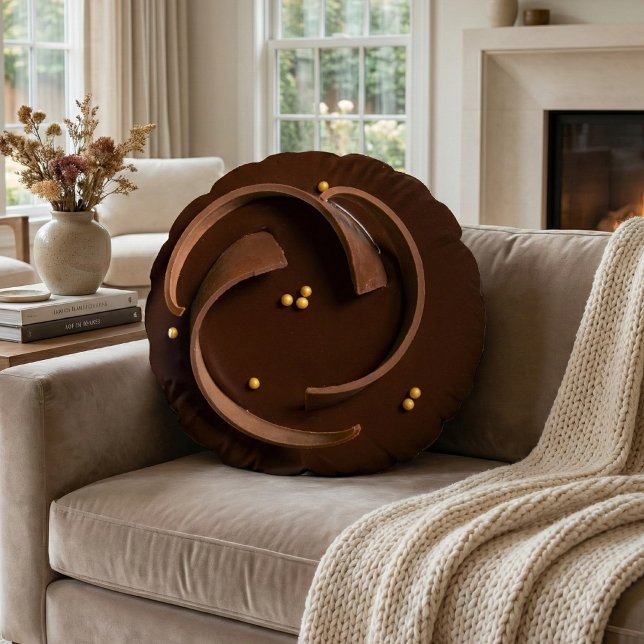 Cojín Redondo Elegant Gourmet Dark Chocolate Truffle Decadent (Subido por el creador)