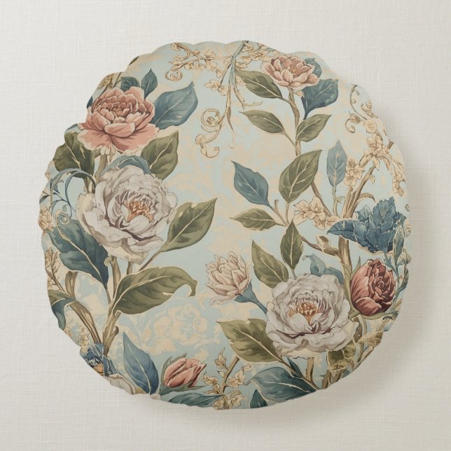 Cojín Redondo Elegant Luxury Roses Pattern (Anverso)