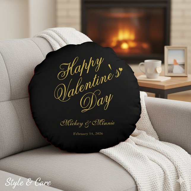 Cojín Redondo Elegant Minimalist Valentine’s Day Love (Elegant Minimalist Valentine’s Day Love Round Pillow)