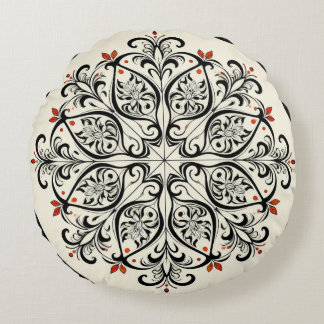 Cojín Redondo Elegant Moroccan Zellige Floral Round Pillow