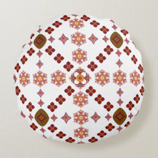 Cojín Redondo Elegant Red Mandala Geometric Bedroom & Home Texti