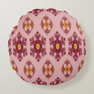 Cojín Redondo Elegant Red Mandala Geometric Bedroom & Home Texti